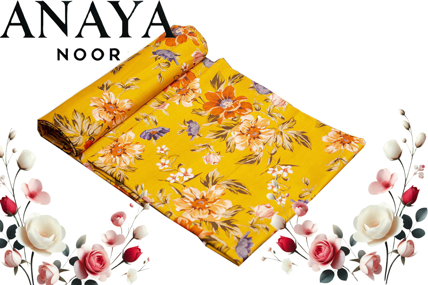 Anaya All Over Print Khaddar Shirt&Trouser-2PC