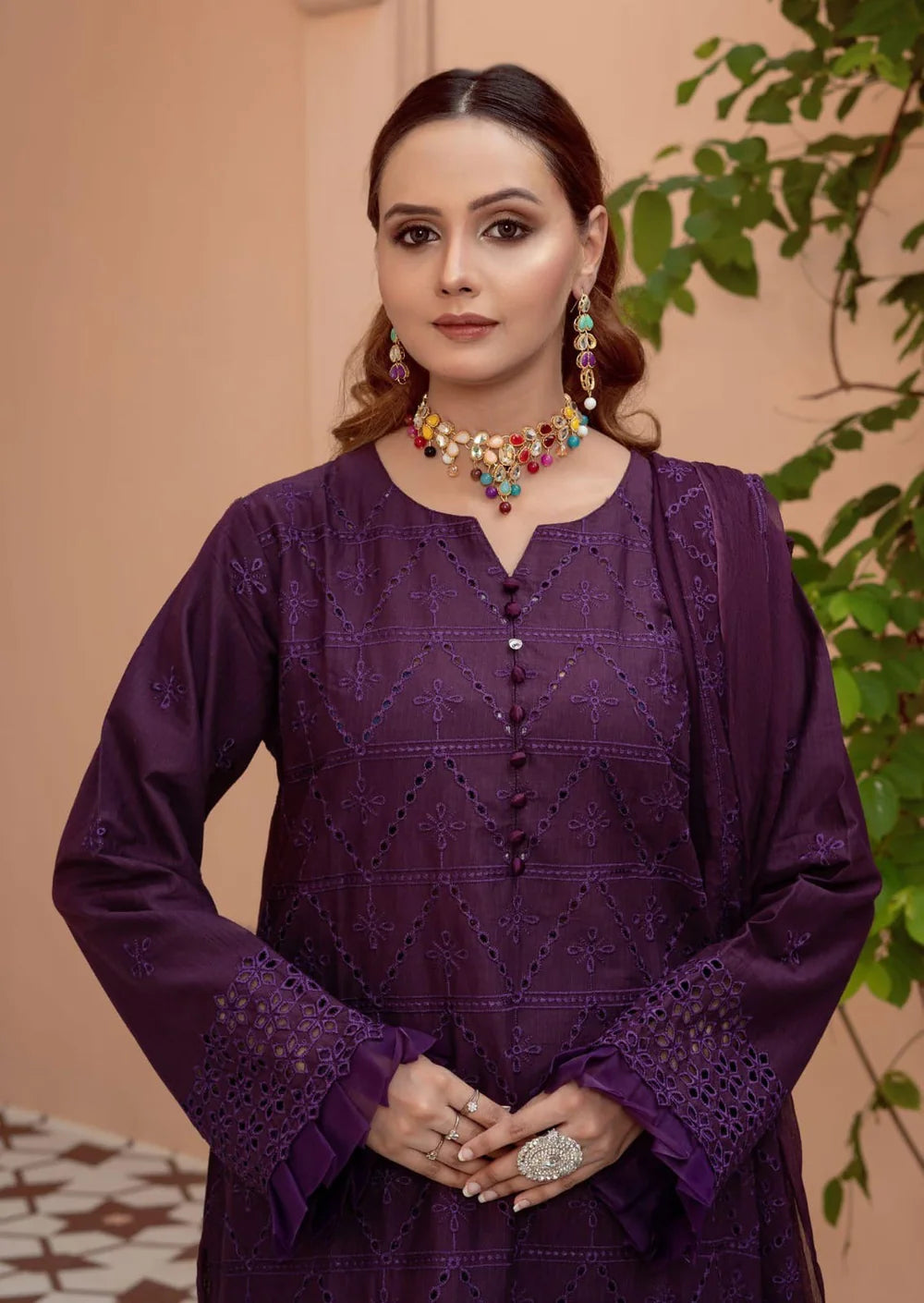 Cotton Kari By Anaya Emb Chickankari-3PC