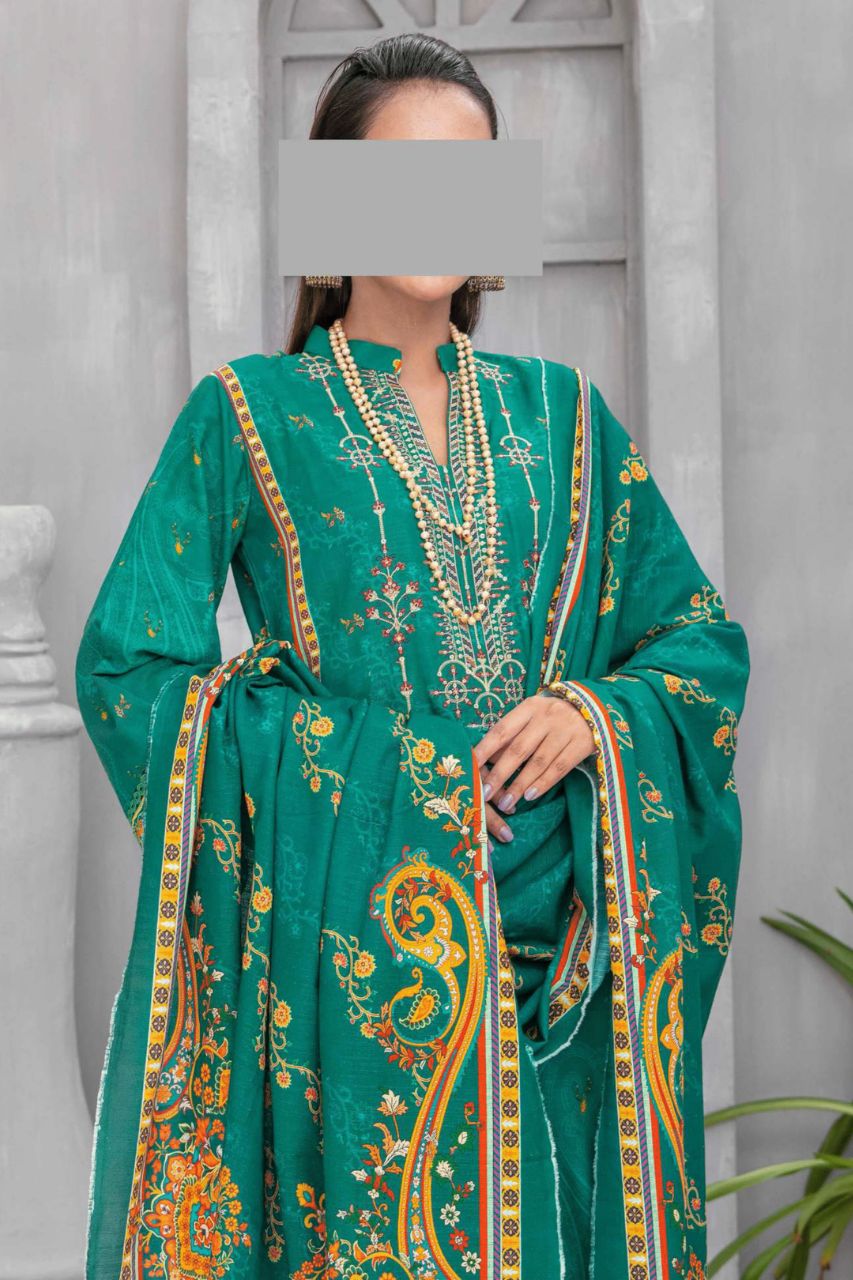 Denara By Anaya Embroidered Slub khaddar-3PC