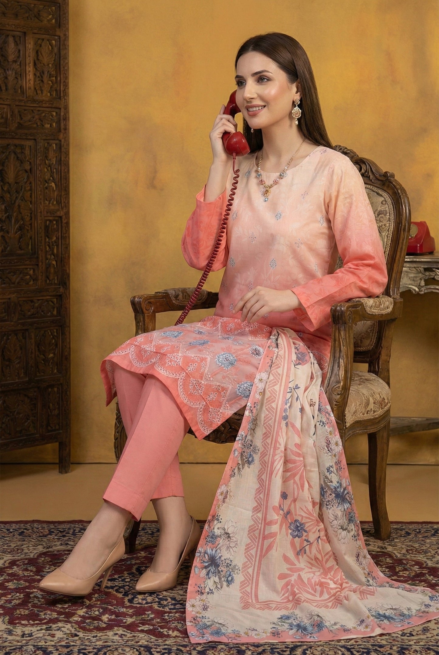Monaliza MZ-03 | Luxury Emb Lawn 3PC