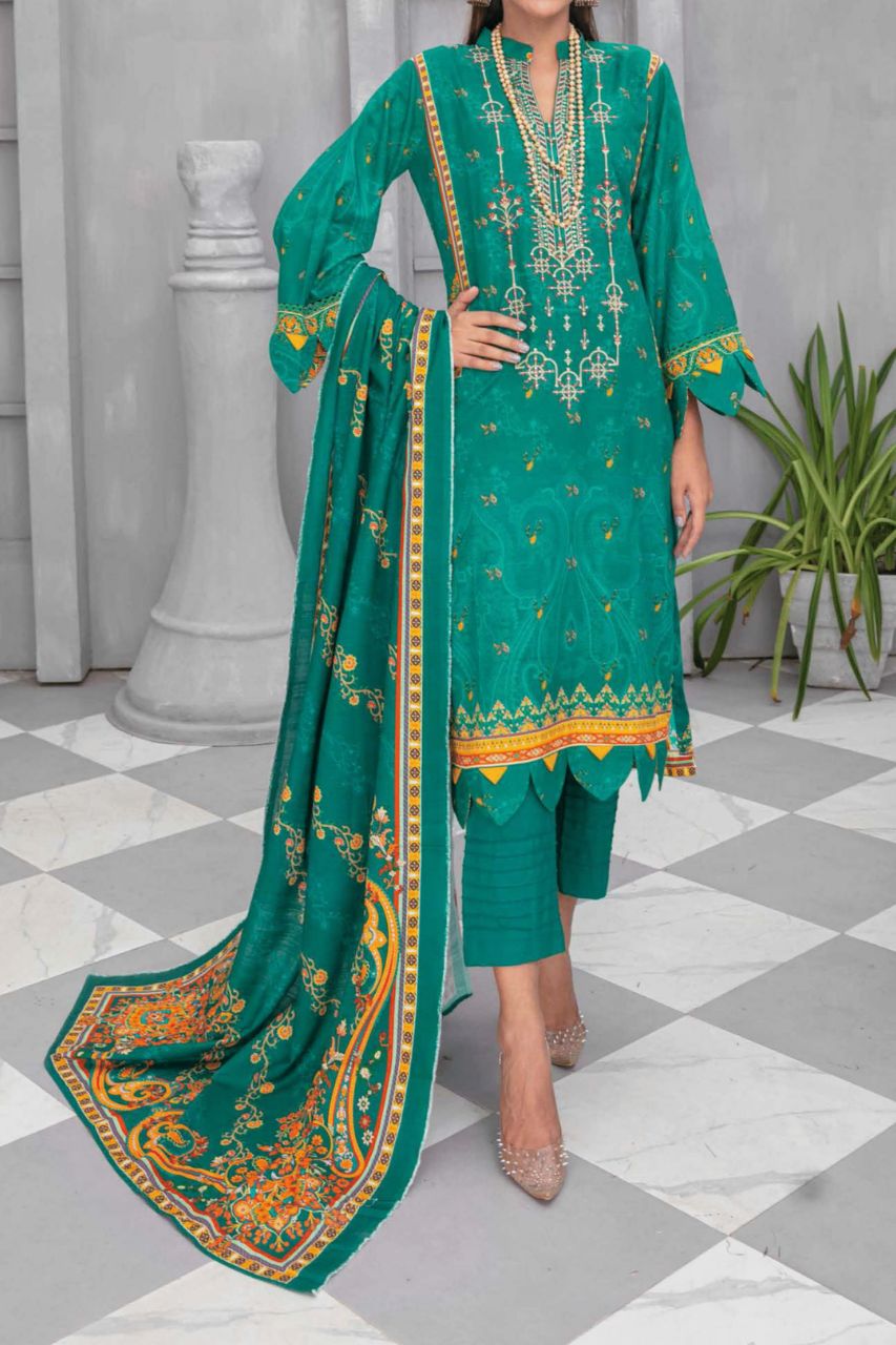 Denara By Anaya Embroidered Slub khaddar-3PC
