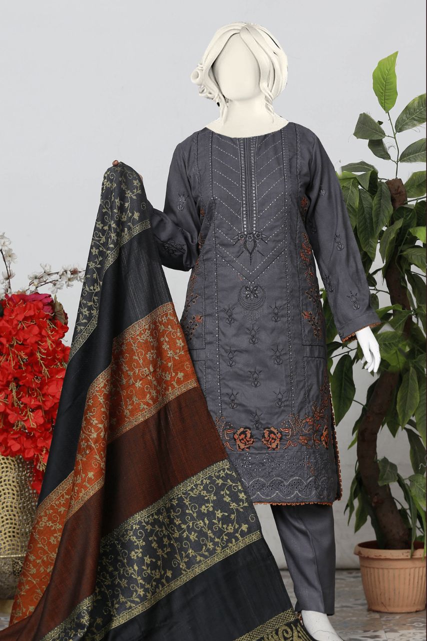Zauq By Anaya Noor Peach Jacquard-3PC
