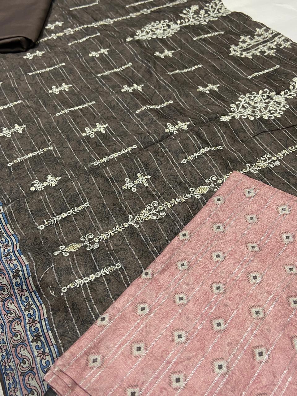 Digital Print With Heavy Emb Lawn-3PC