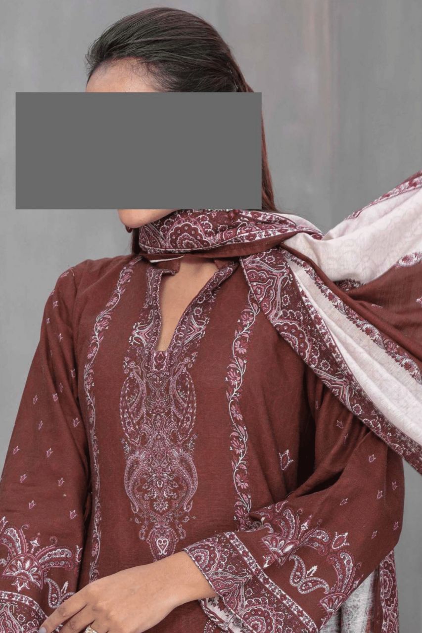 Denara By Anaya Embroidered Slub khaddar-3PC