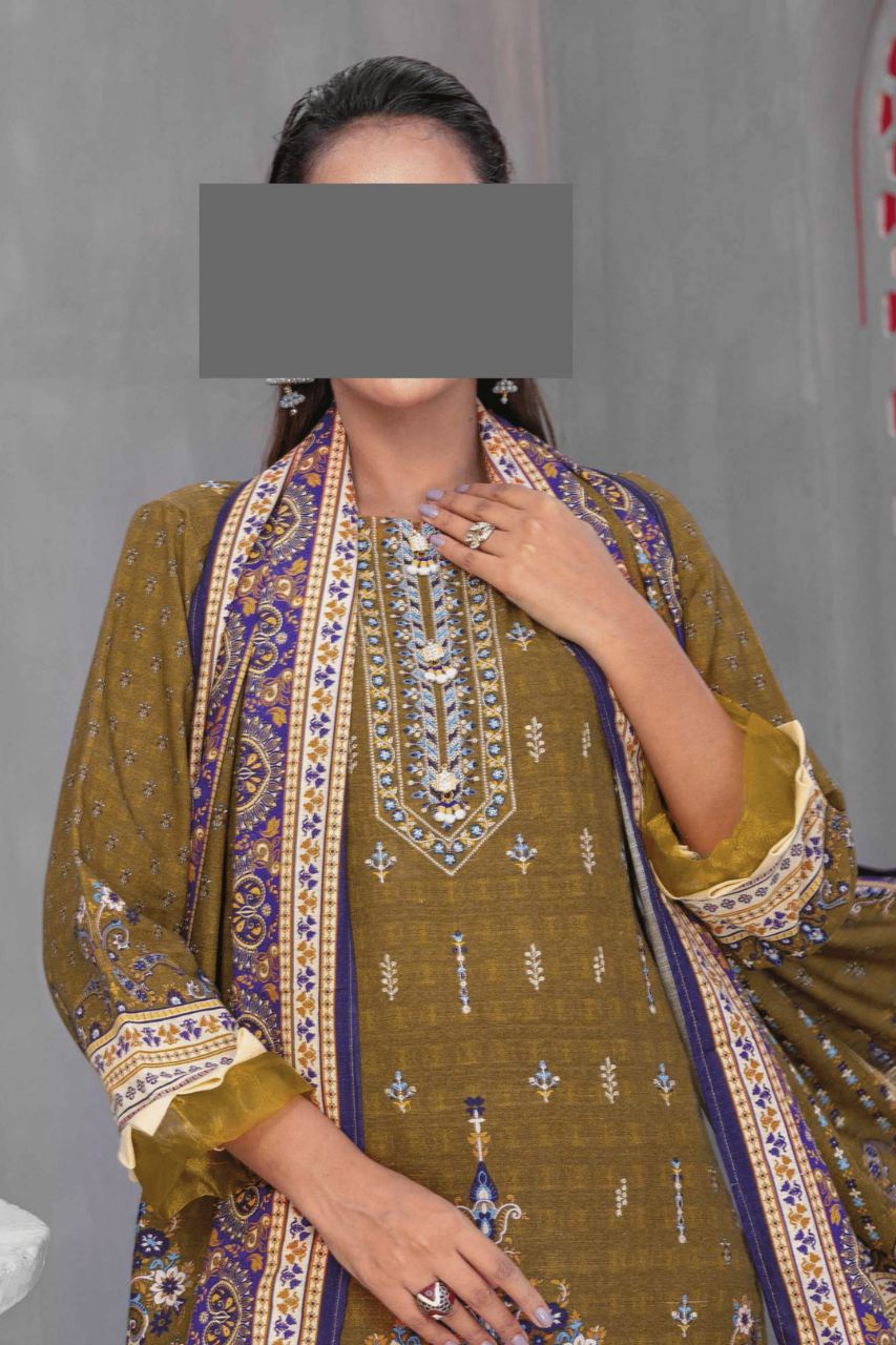 Denara By Anaya Embroidered Slub khaddar-3PC