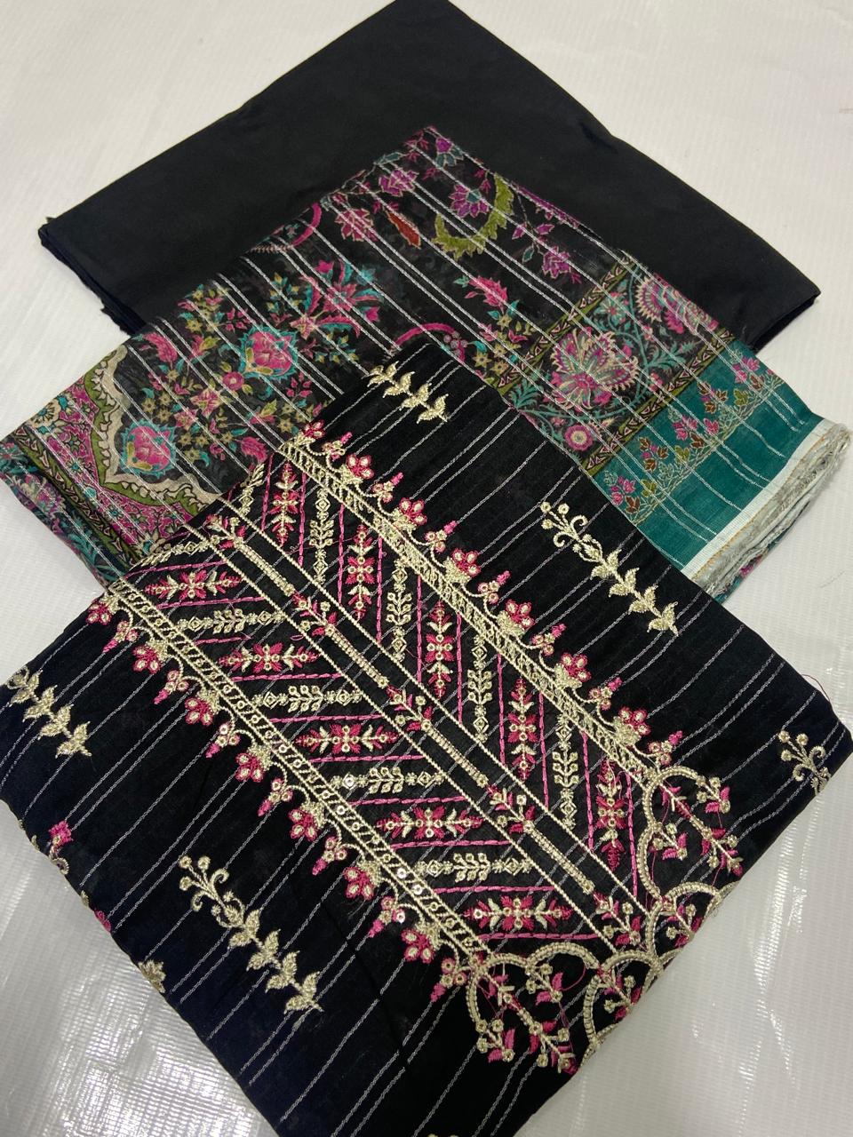 Digital Print With Heavy Emb Lawn-3PC