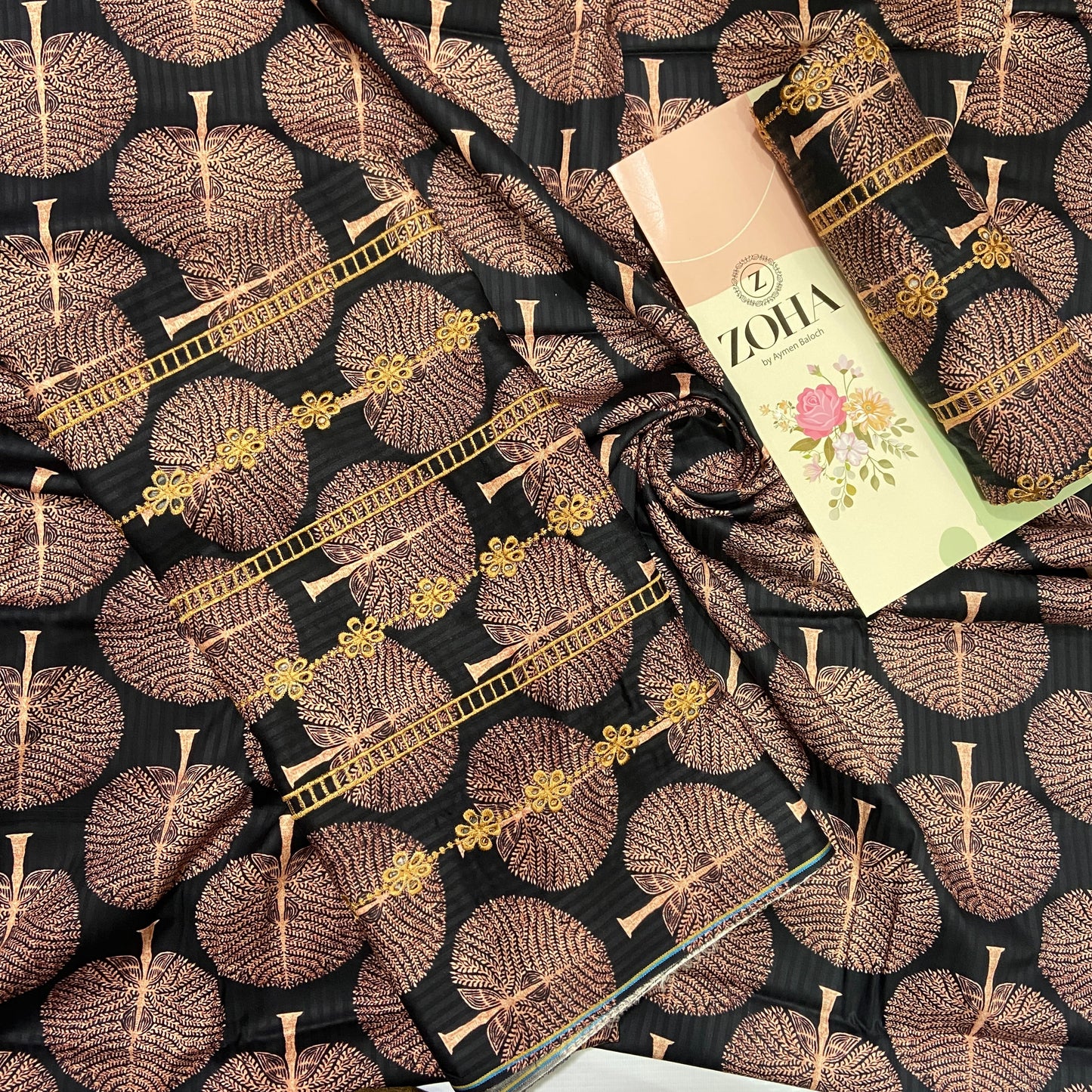 Anaya Noor Stripe Marina 2-Pcs Emb & Chikenkari
