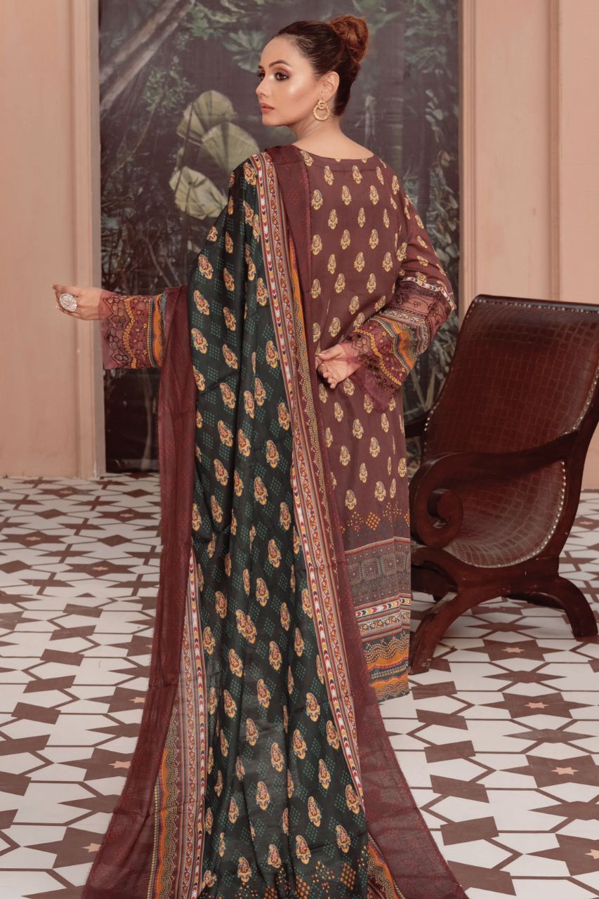 Gull-e-Noor Anaya Digital Print With Emb Patch Lawn-3PC