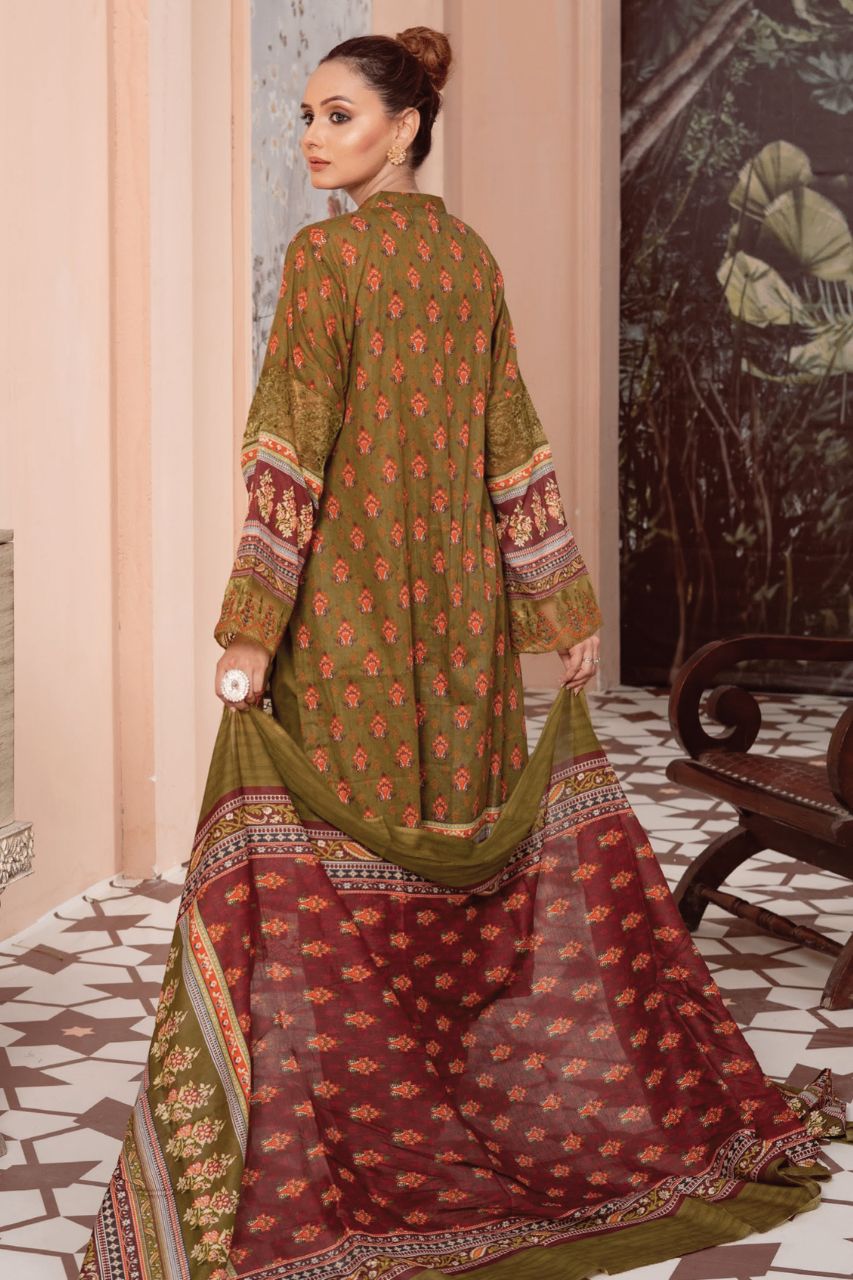 Gull-e-Noor Anaya Digital Print With Emb Patch Lawn-3PC