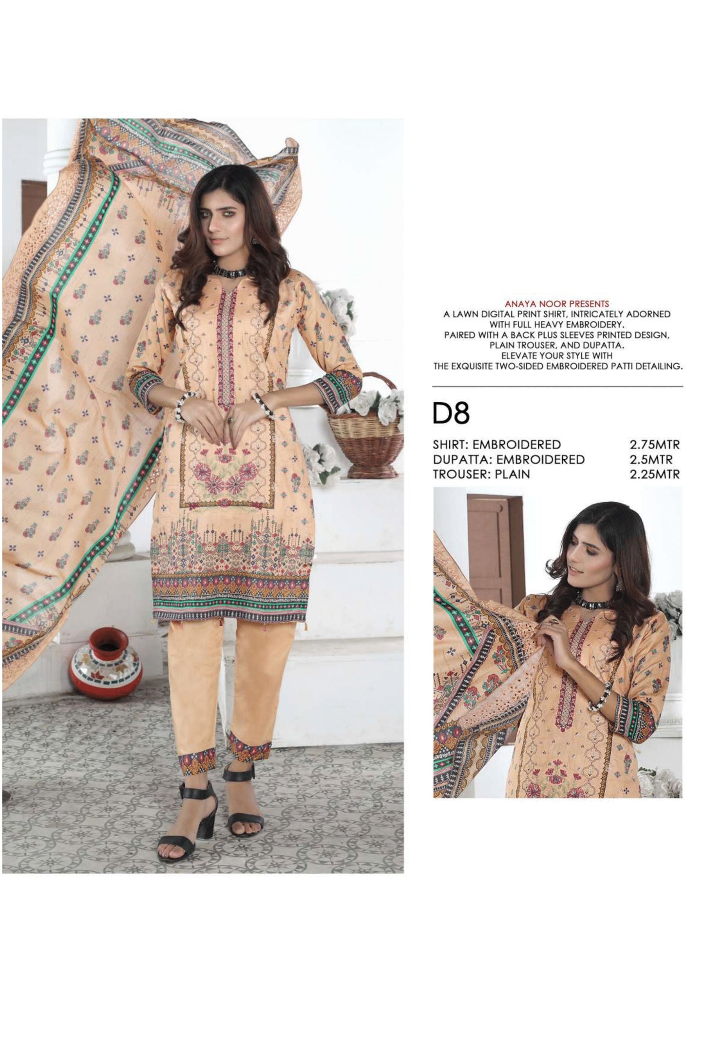 Anaya Emb Lawn-3PC