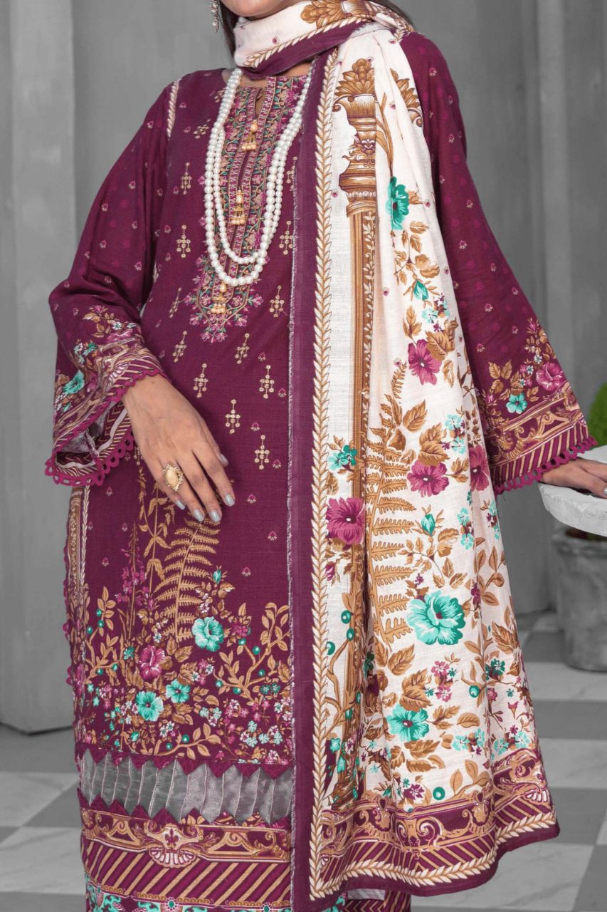 Denara By Anaya Embroidered Slub khaddar-3PC