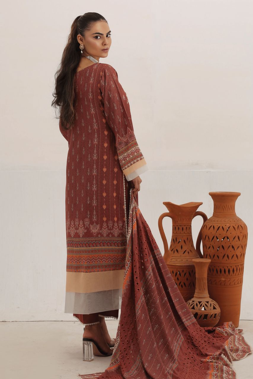 Safron By Anaya Noor Embroidered Karandi-3PC