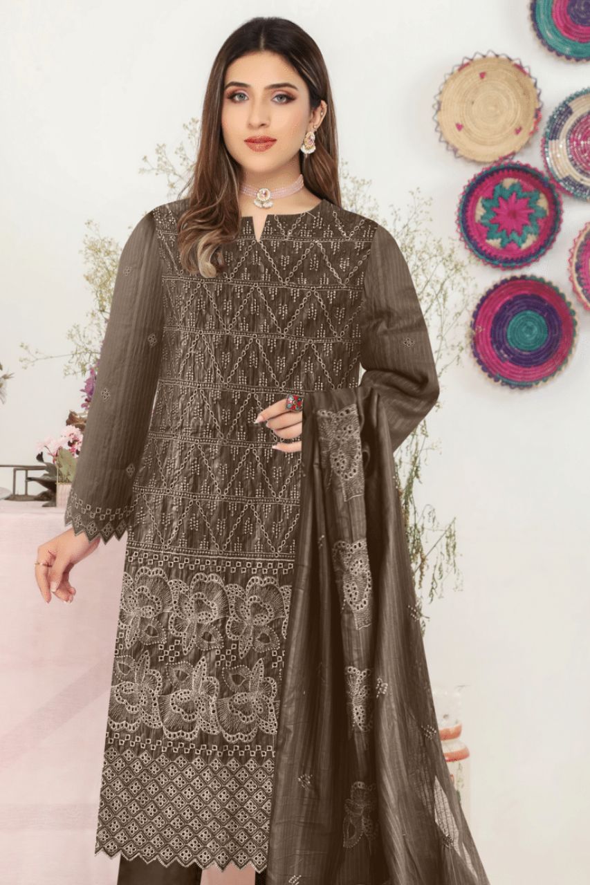 Phulkari Emb Ck Lawn-3PC