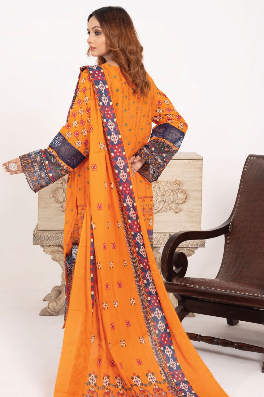Gull-e-Noor Anaya Digital Print With Emb Patch Lawn-3PC