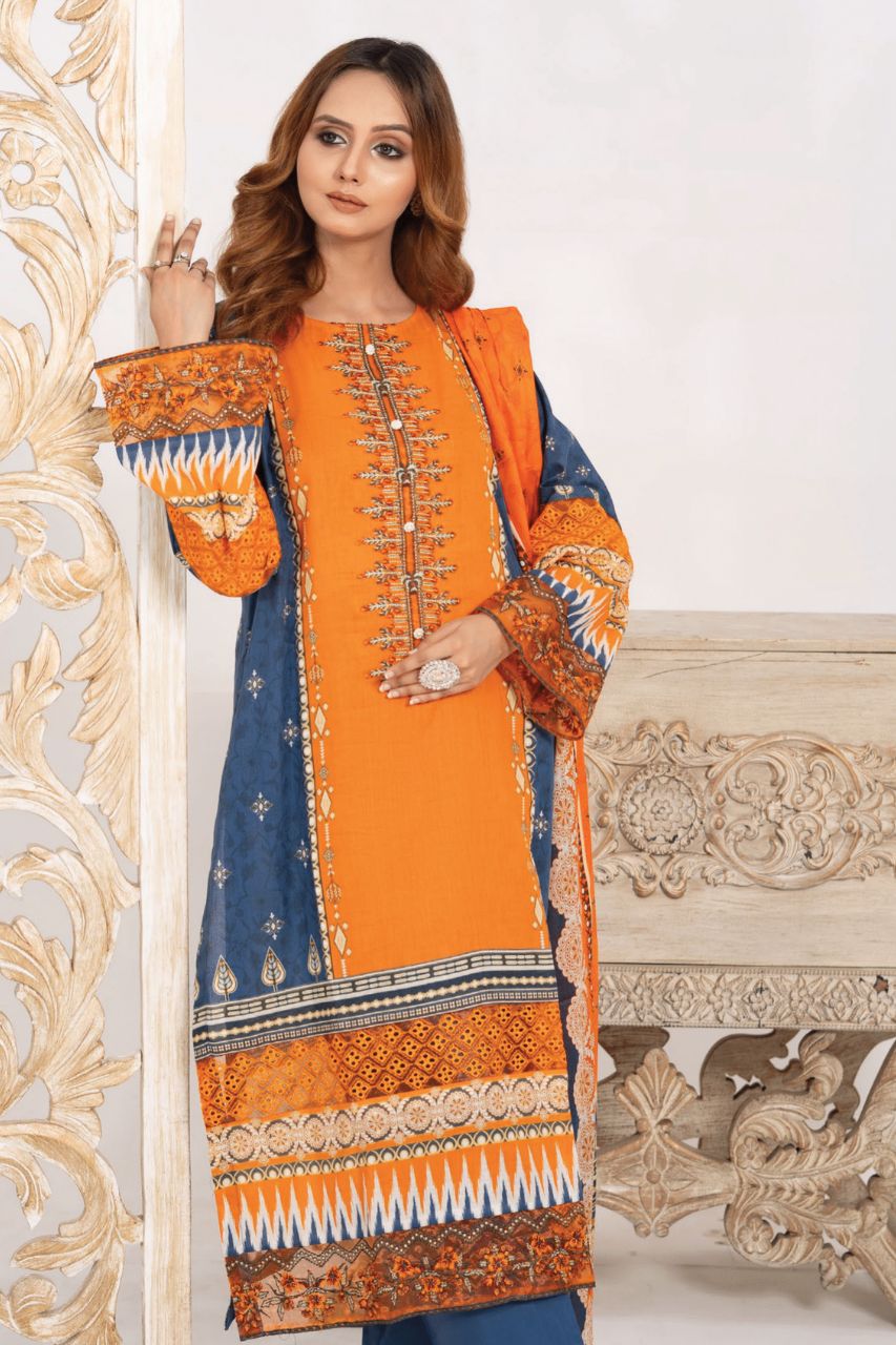 Gull-e-Noor Anaya Digital Print With Emb Patch Lawn-3PC