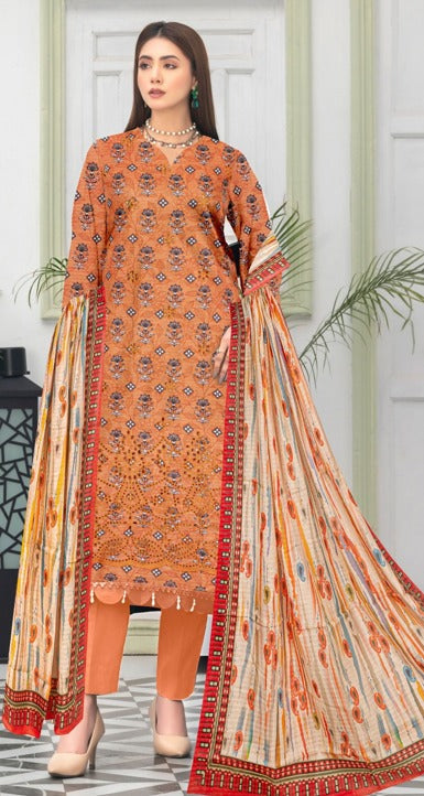 Anaya Print Emb Lawn-3PC