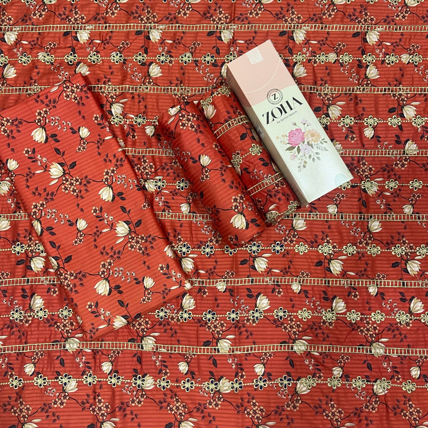 Anaya Noor Stripe Marina 2-Pcs Emb & Chikenkari