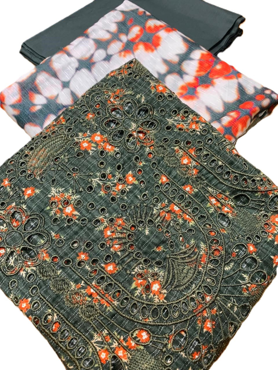 Anaya Print Emb Lawn-3PC