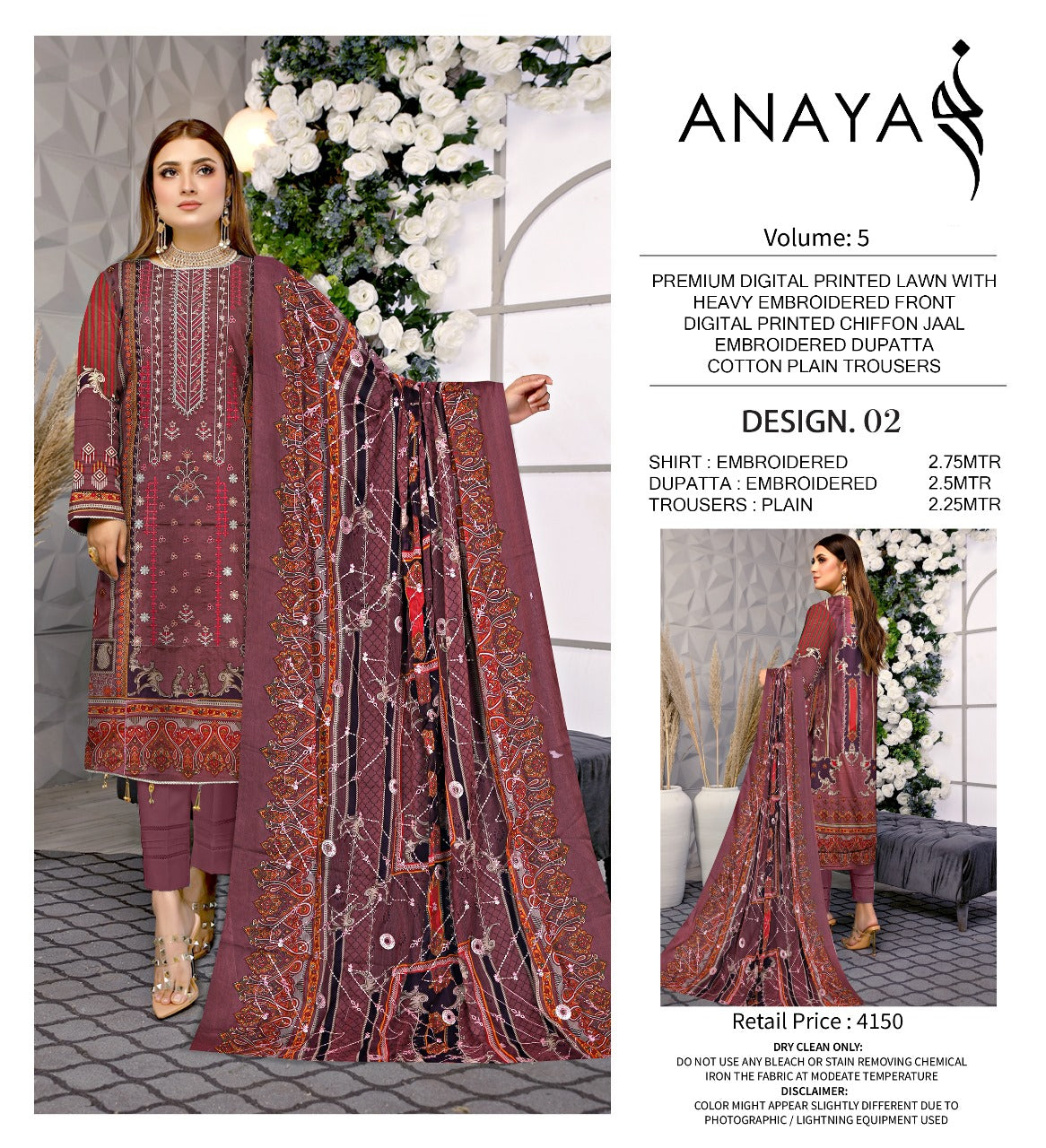 Anaya Emb Lawn-3PC