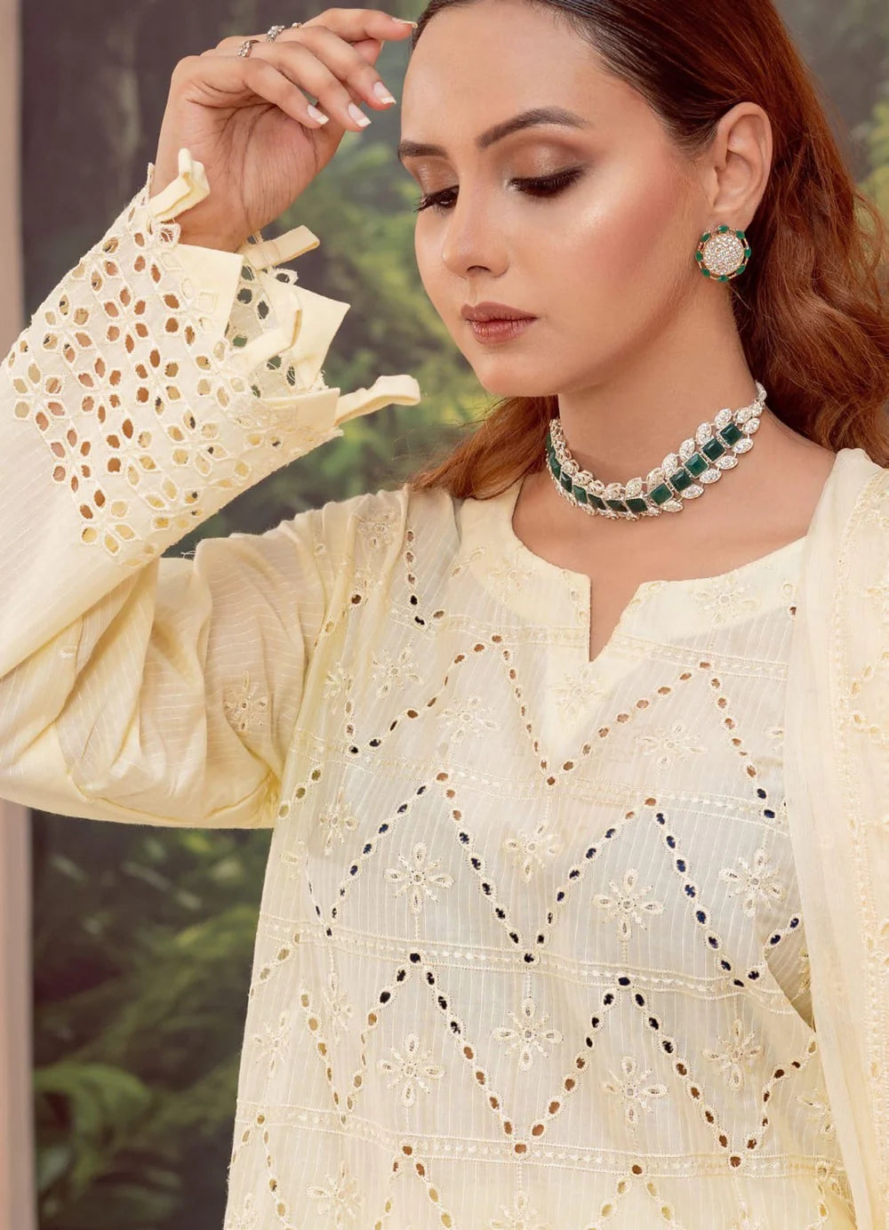 Cotton Kari By Anaya Emb Chickankari-3PC