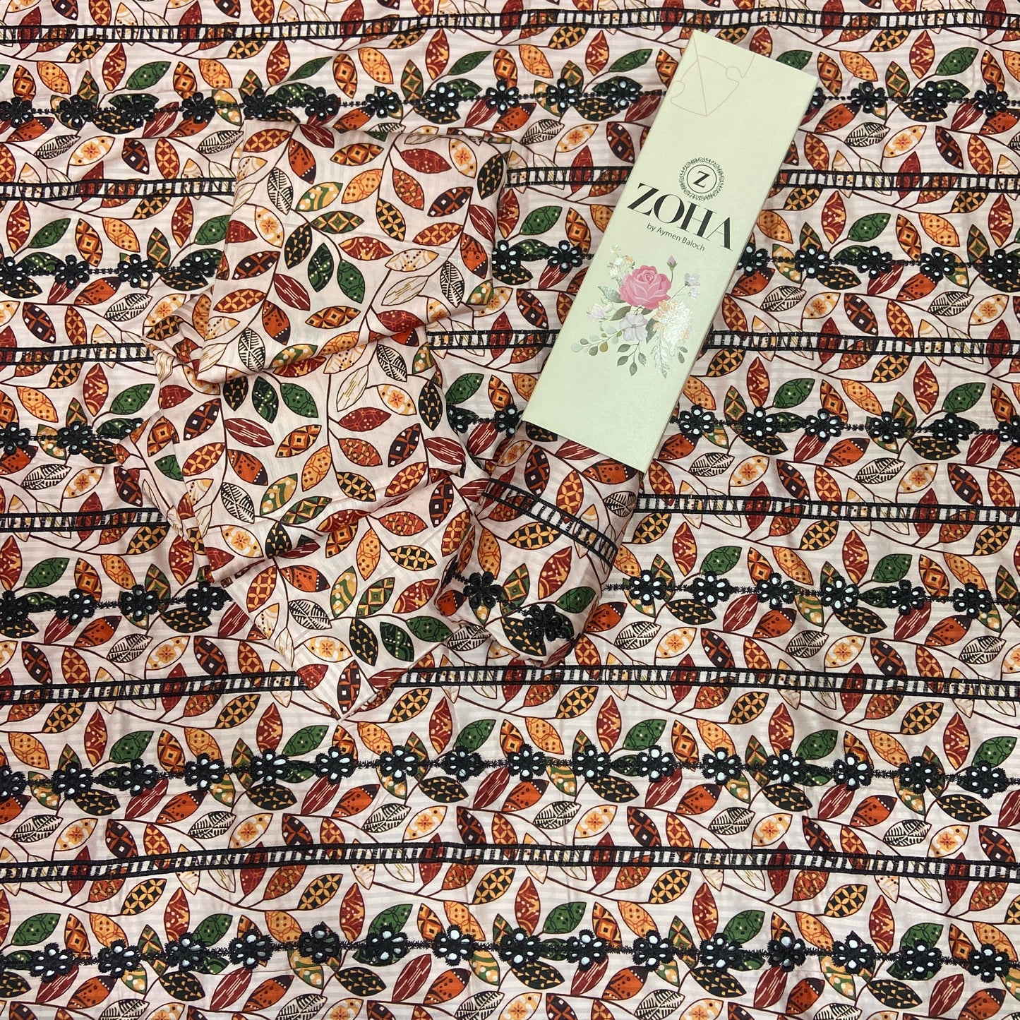 Anaya Noor Stripe Marina 2-Pcs Emb & Chikenkari