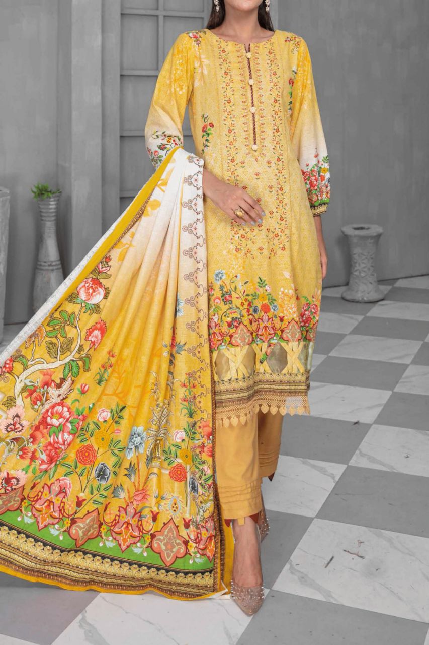Denara By Anaya Embroidered Slub khaddar-3PC