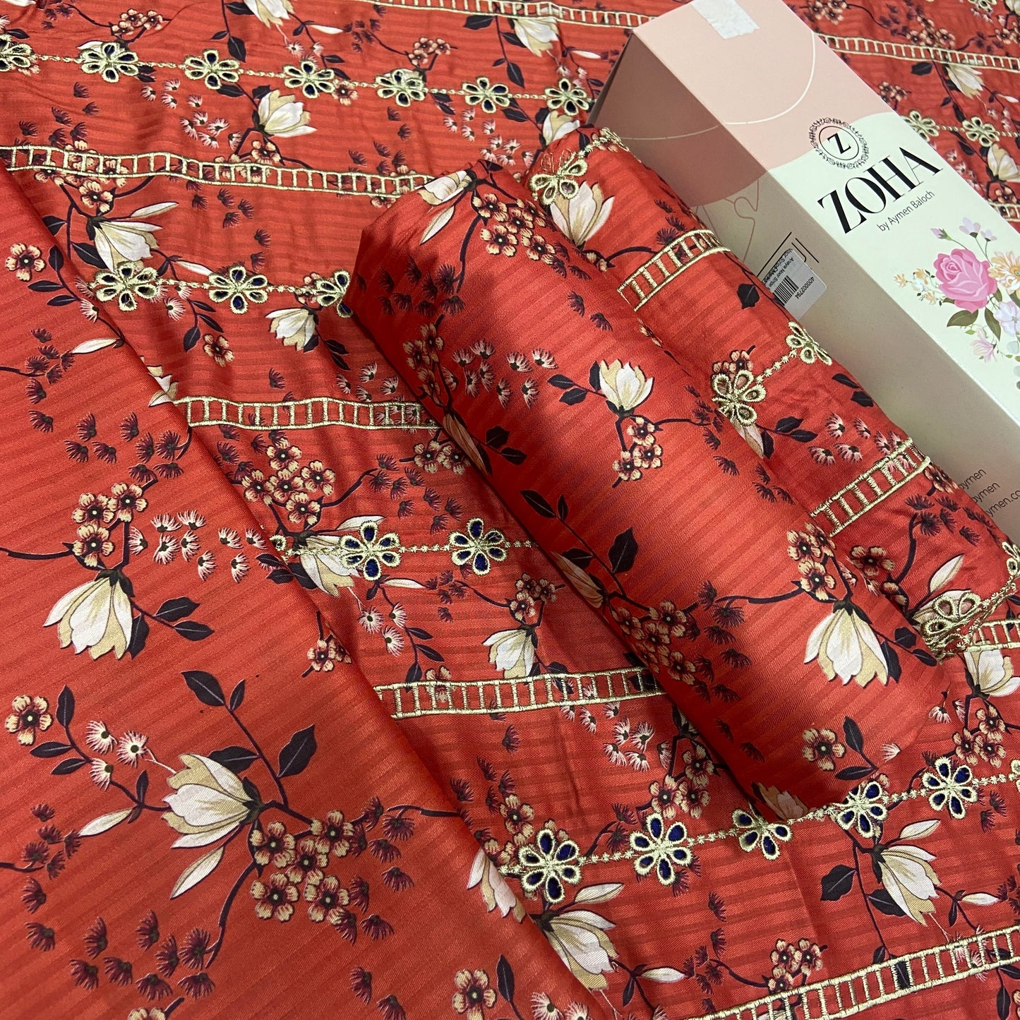 Anaya Noor Stripe Marina 2-Pcs Emb & Chikenkari