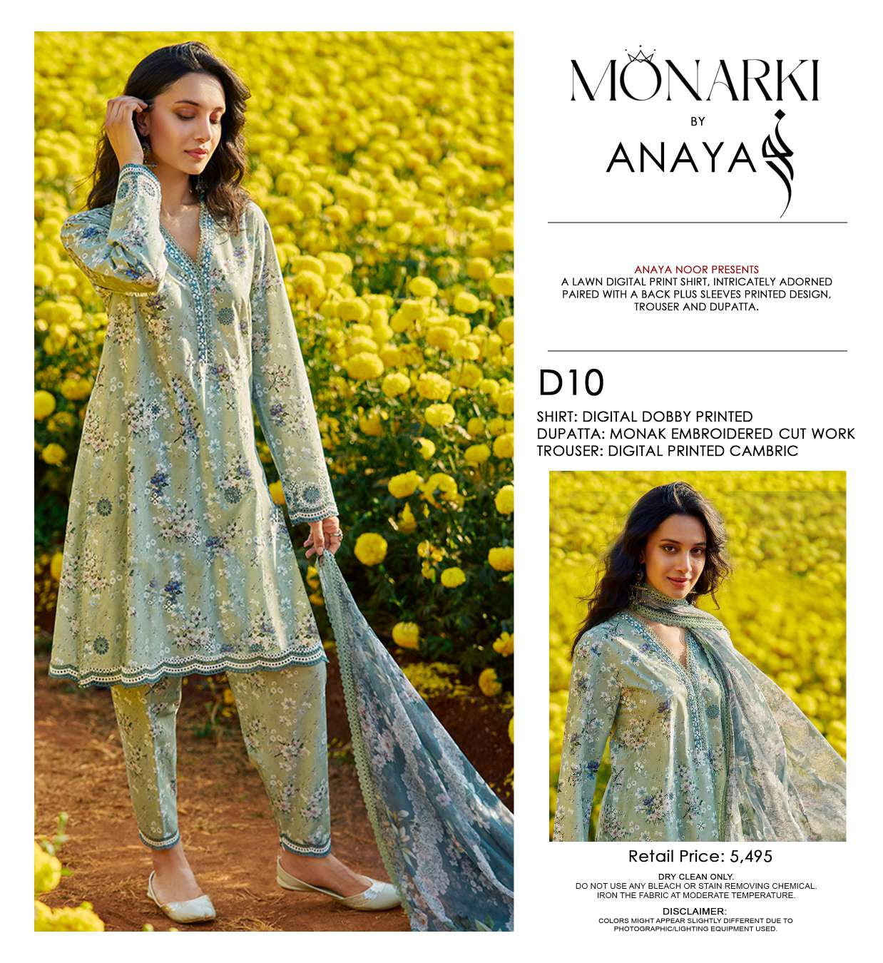 Monarki Print Emb Lawn-3PC