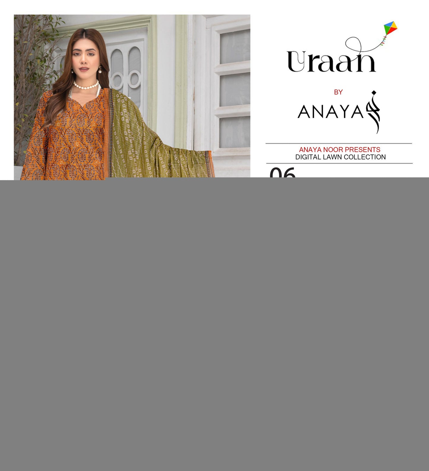 Anaya Print Emb Lawn-3PC