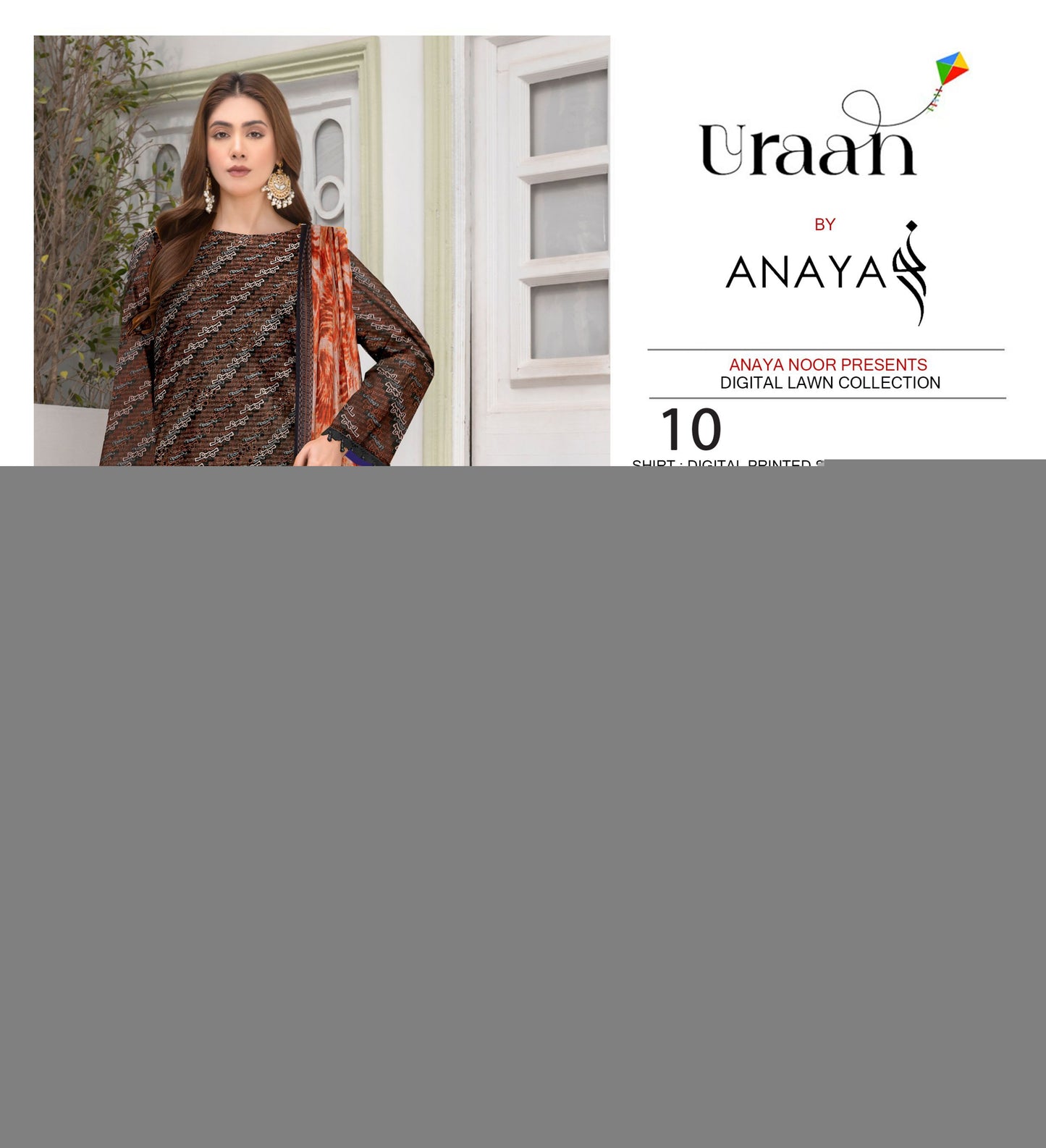 Anaya Print Emb Lawn-3PC