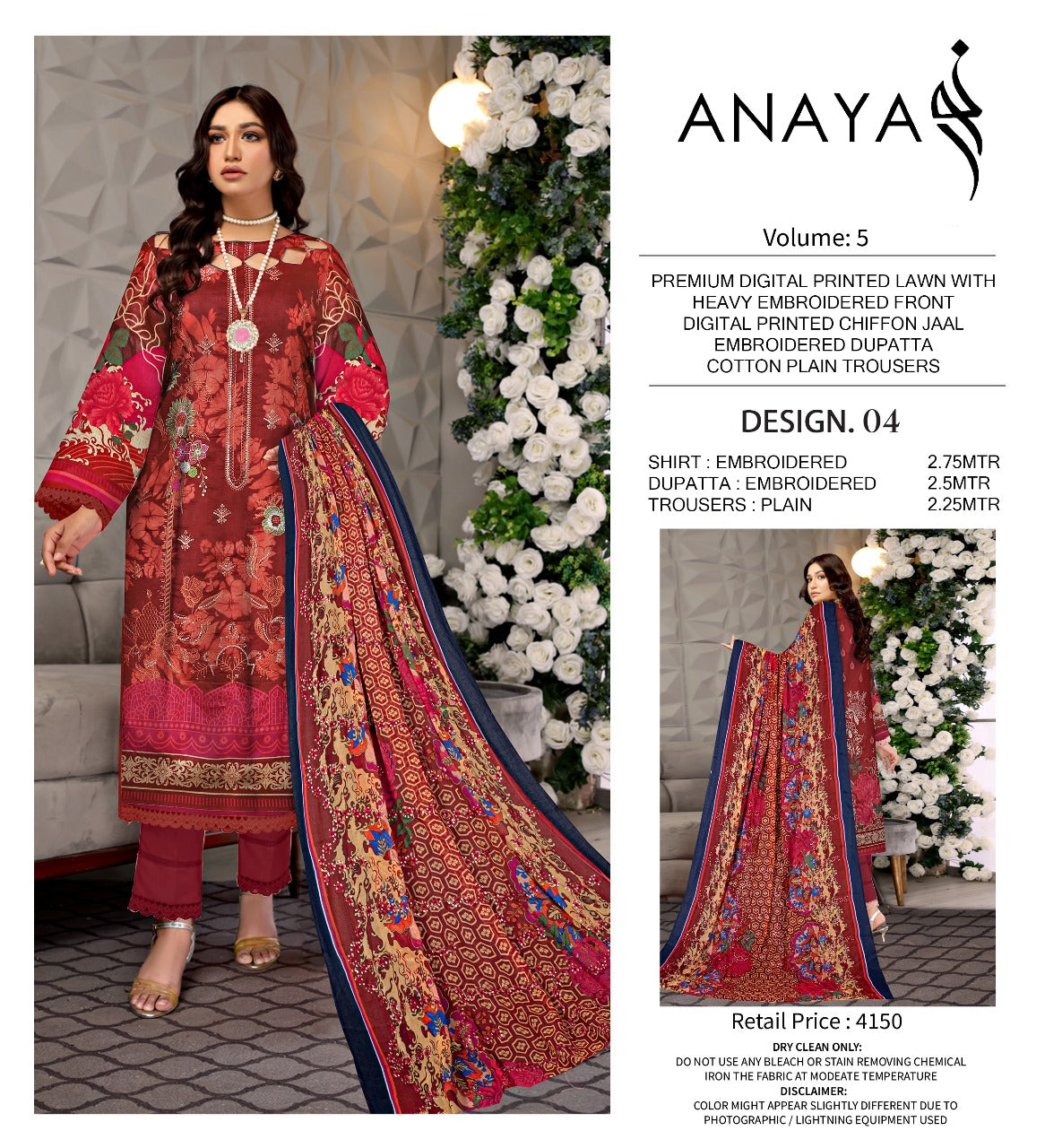 Anaya Emb Lawn-3PC