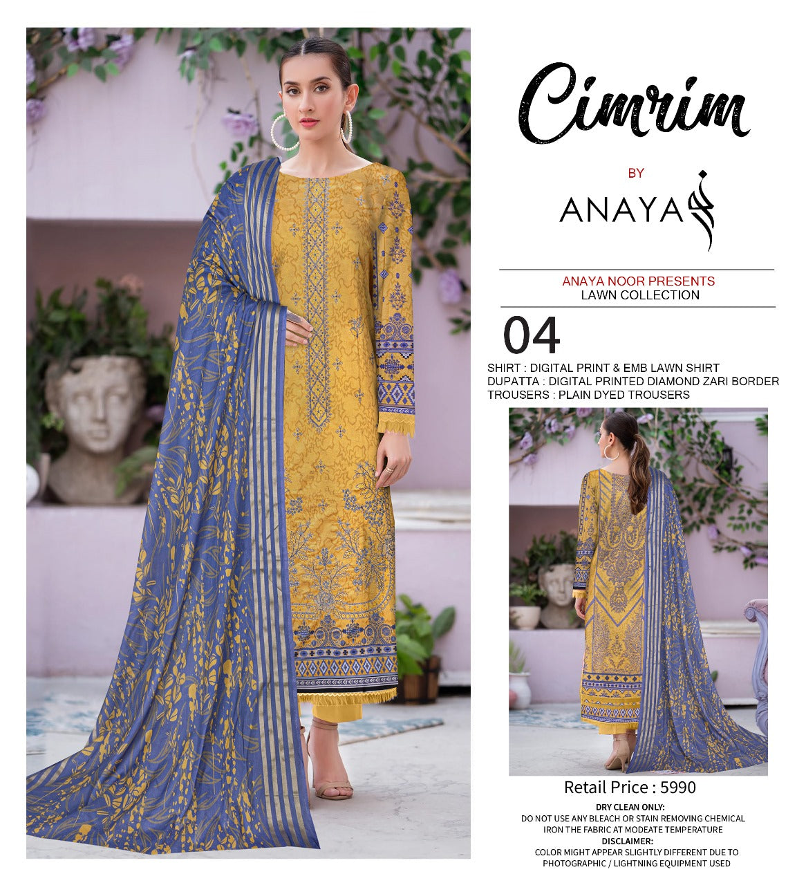 Cimrim Print Emb Lawn-3PC