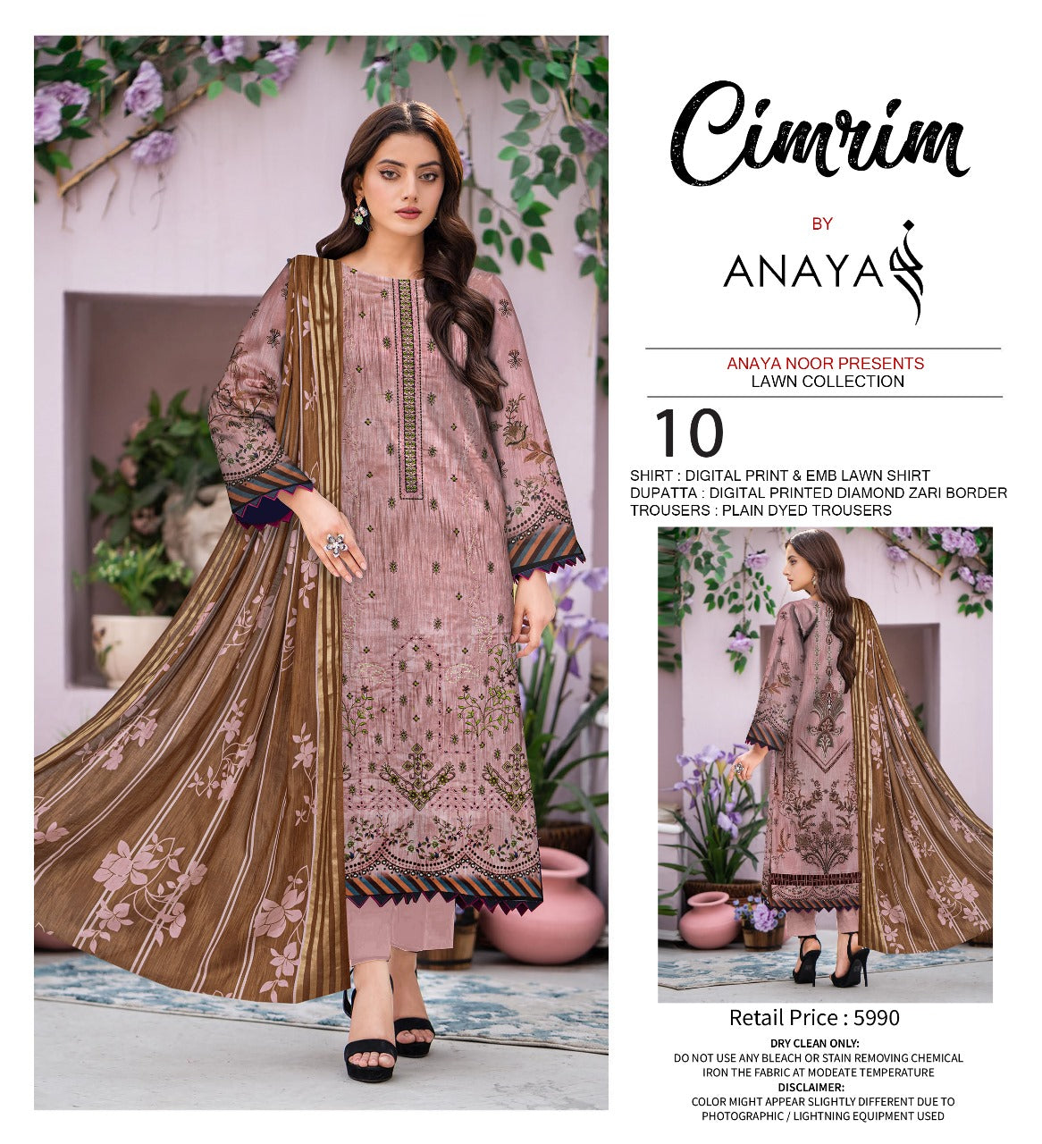 Cimrim Print Emb Lawn-3PC