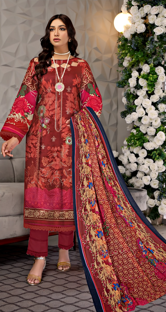 Anaya Emb Lawn-3PC