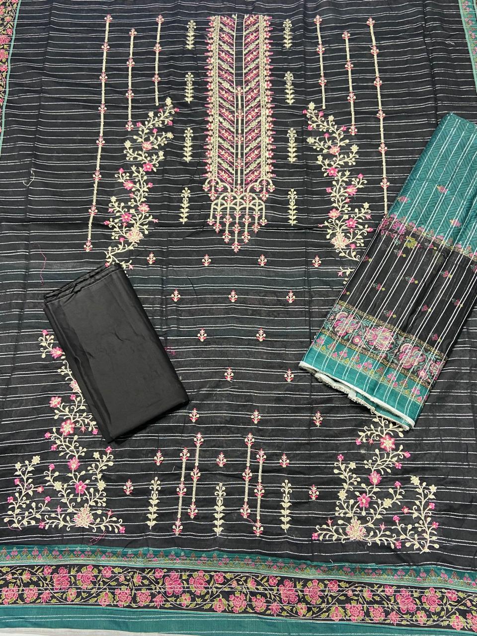 Digital Print With Heavy Emb Lawn-3PC