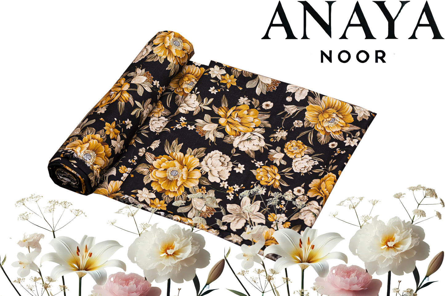 Anaya All Over Print Khaddar Shirt&Trouser-2PC