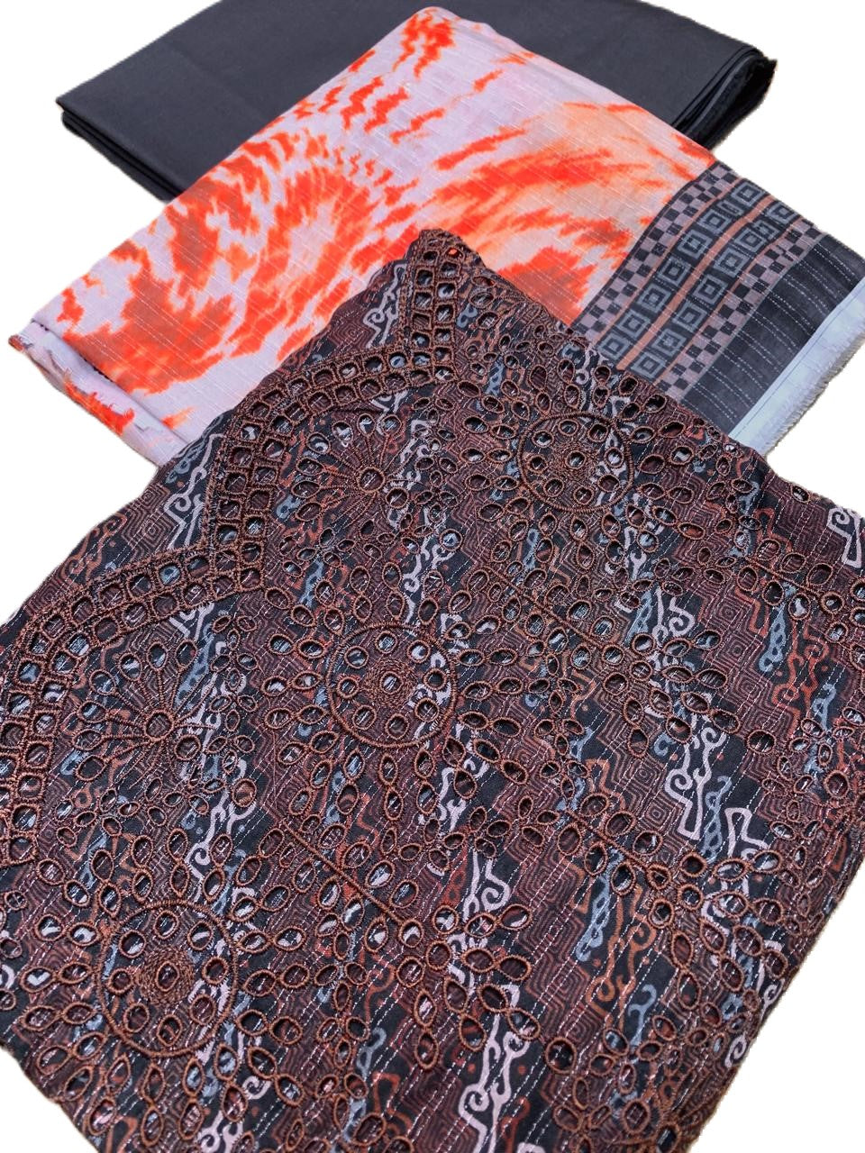 Anaya Print Emb Lawn-3PC