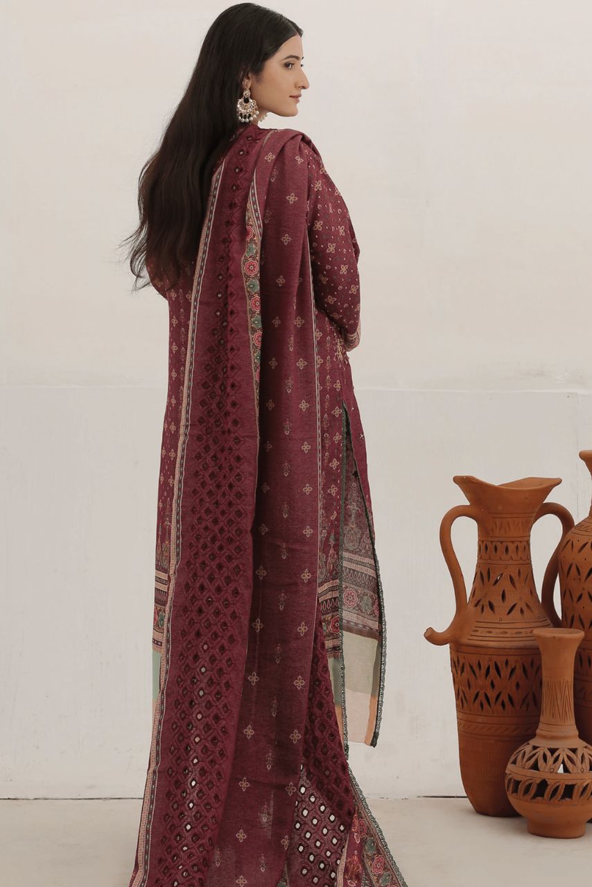 Safron By Anaya Noor Embroidered Karandi-3PC