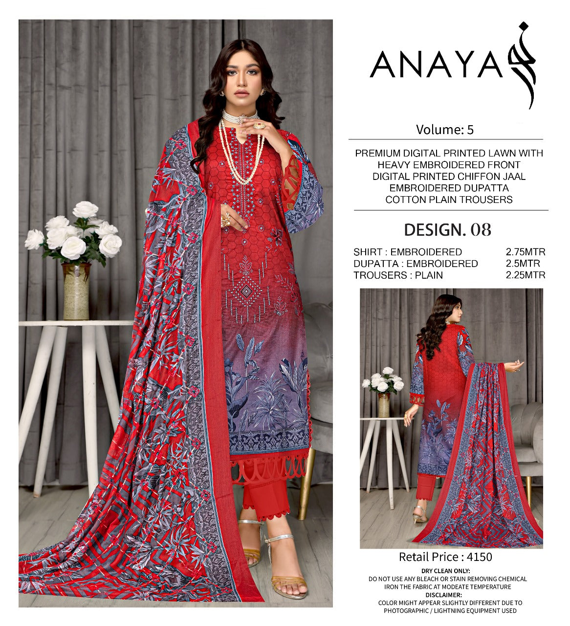 Anaya Emb Lawn-3PC