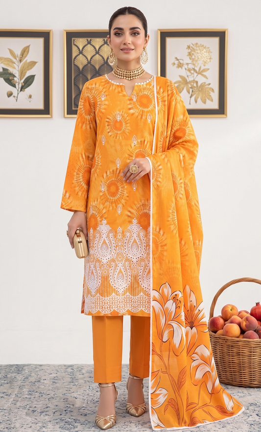 Print Kari By Anaya Noor Heavy Emb Banadora Lawn 3PC