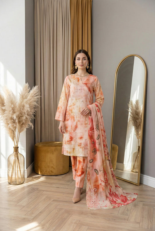 Printkari K-04 | Chikenkari Lawn
