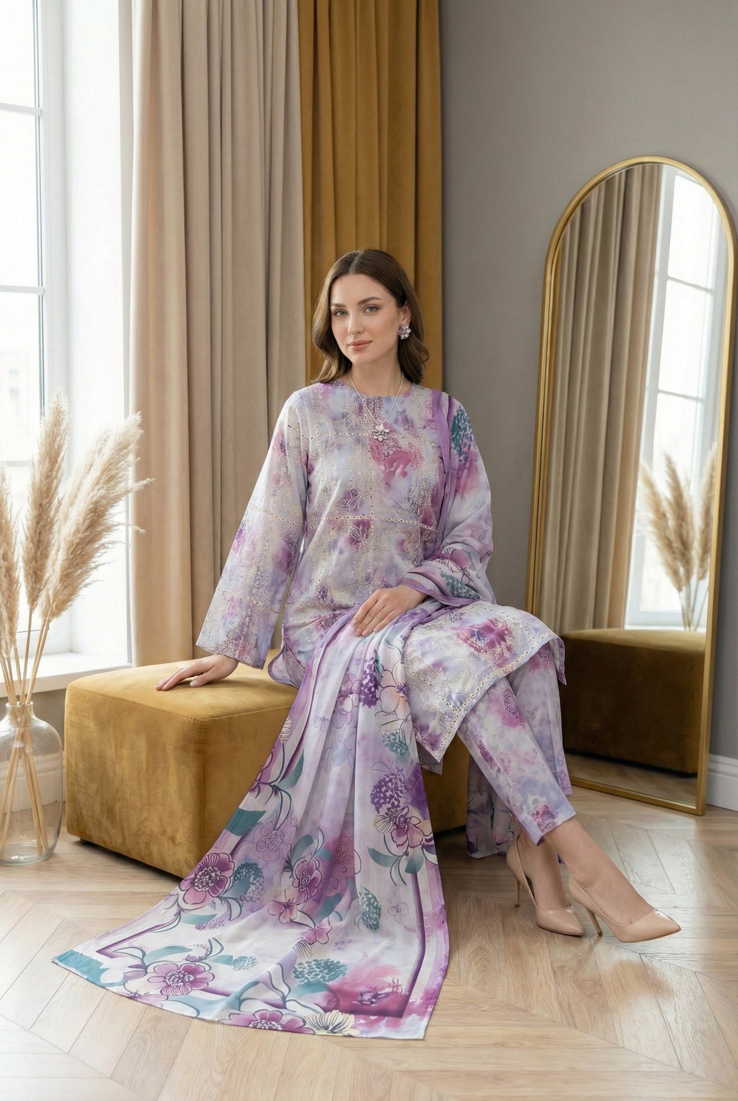 Printkari K-05 | Chikenkari Lawn