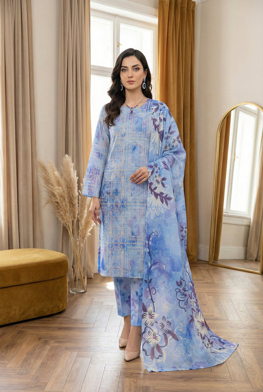 Printkari K-06 | Chikenkari Lawn