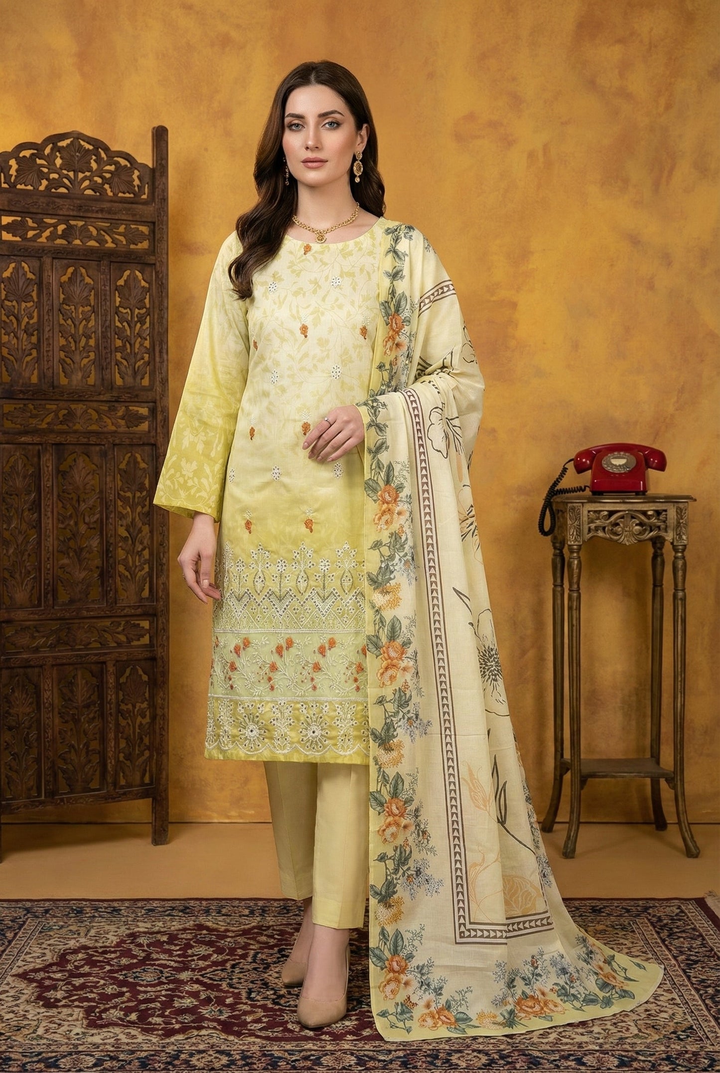 Monaliza MZ-04 | Luxury Emb Lawn 3PC