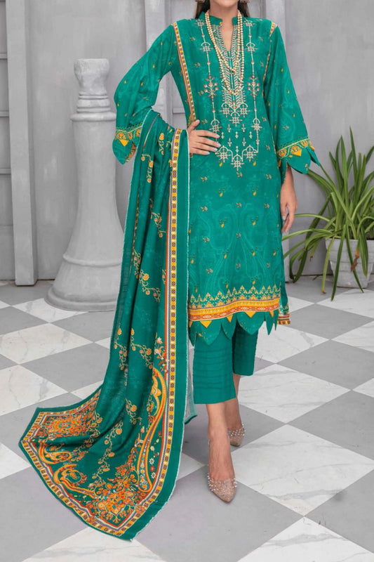Denara By Anaya Embroidered Slub khaddar-3PC