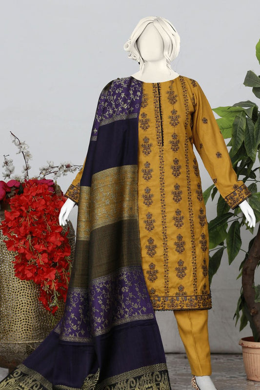 Zauq By Anaya Noor Peach Jacquard-3PC