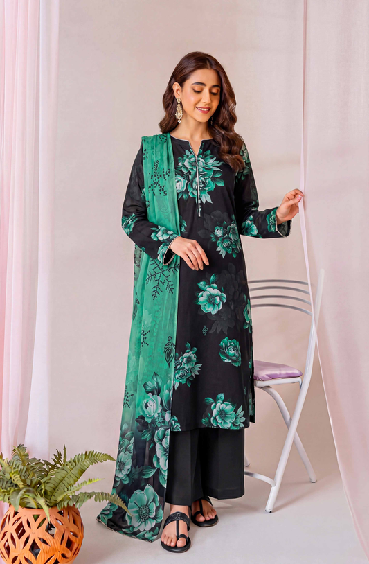 Black Series By Anaya Noor Digital Printed Chamki Lawn 3PC