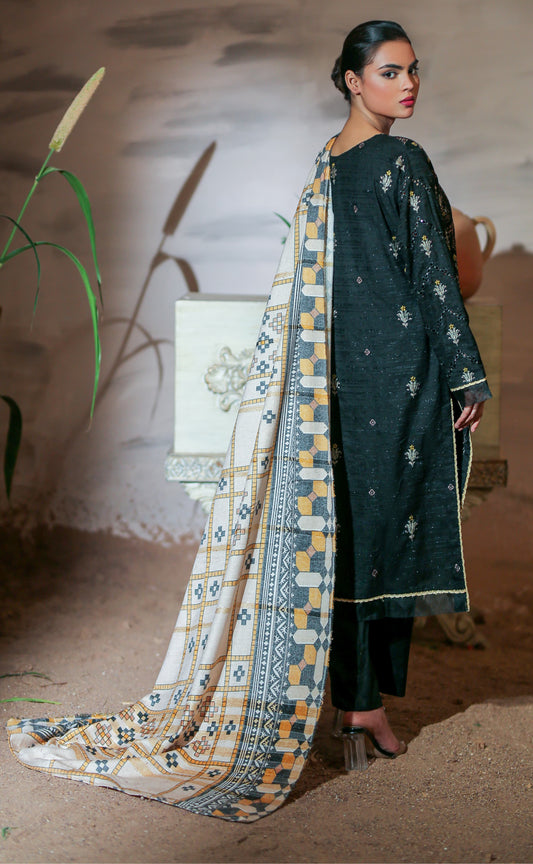 Anaya Noor Julli Emb Peach Wool-3PC