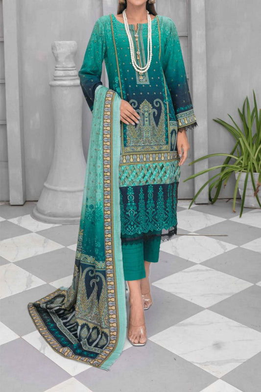 Denara By Anaya Embroidered Slub khaddar-3PC