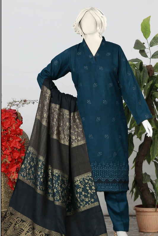 Zauq By Anaya Noor Peach Jacquard-3PC